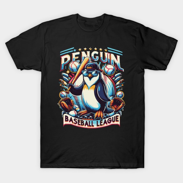 Penguin Baseball Tribute - Penguin Baseball League - Baseball Gift T-Shirt by TributeDesigns